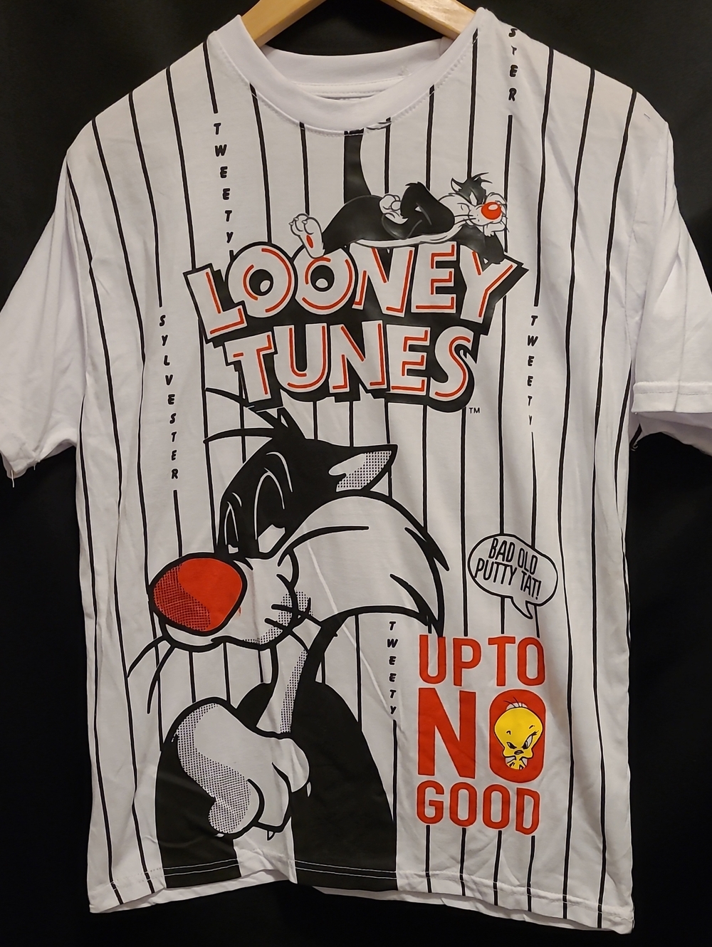 Looney Tunes Sylvester & Tweety Graphic Tee - White with Black & Orange
